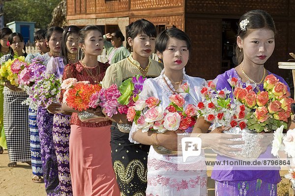 Myanmar  Surrounding of Bagan  Festival of initiation of girls nuns                                                                                                                                     