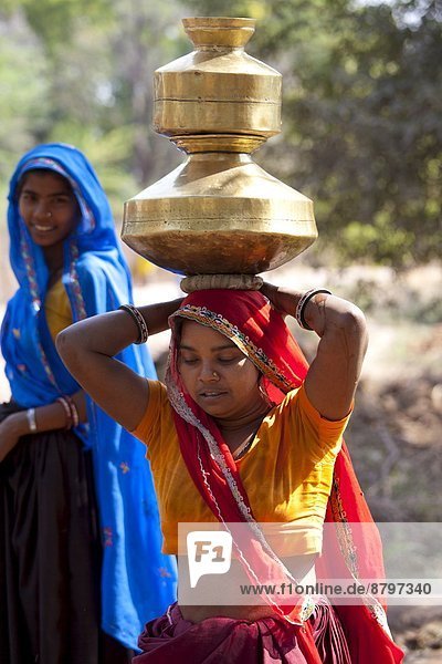 Wasser  Frau  tragen  Indianer  Rajasthan