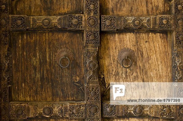 Lifestyle Tradition Tür Holz Festung Hinduismus Akazie Bernstein Jahrhundert Jaipur Rajasthan