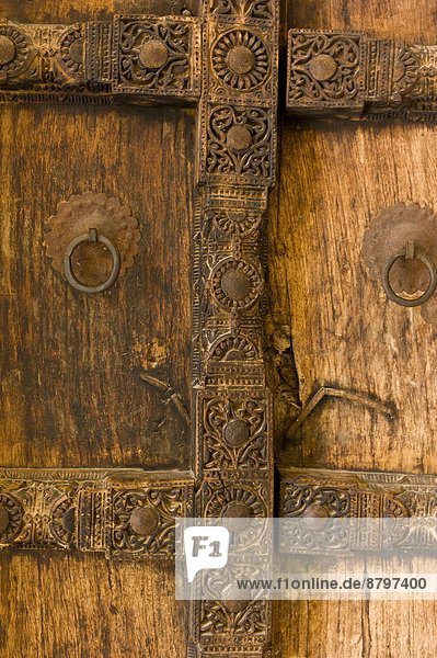 Lifestyle Tradition Tür Holz Festung Hinduismus Akazie Bernstein Jahrhundert Jaipur Rajasthan
