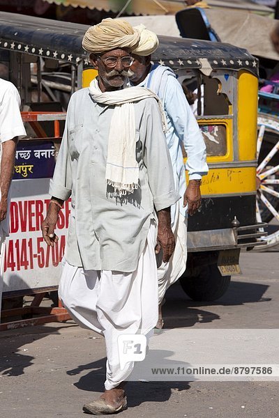 Mann Tradition Indianer Jodhpur Markt Rajasthan Hose Turban