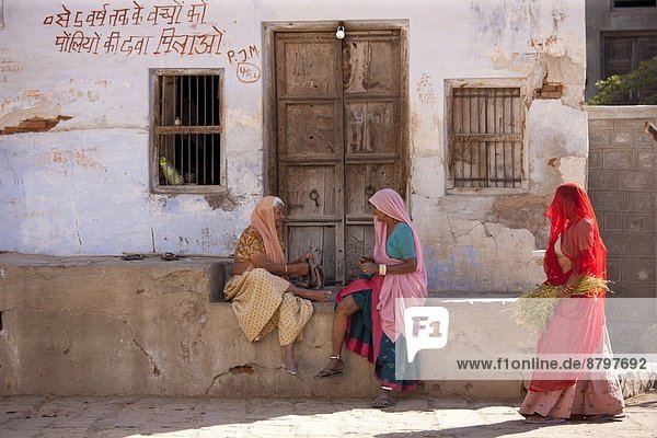 Indian local women in Narlai village in Rajasthan  Northern India