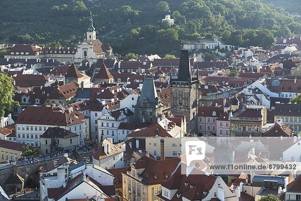 Prag  Hauptstadt  Europa  über  Großstadt  Tschechische Republik  Tschechien  Ansicht  Erhöhte Ansicht  Aufsicht  heben
