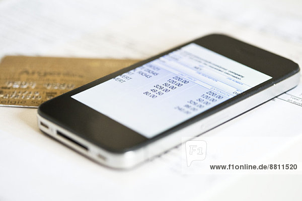 Smartphone being used for online banking