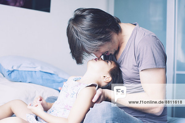 Father spending quality time with young daughter