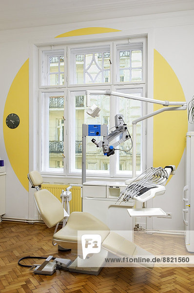 Dentist's chair in a dental surgery
