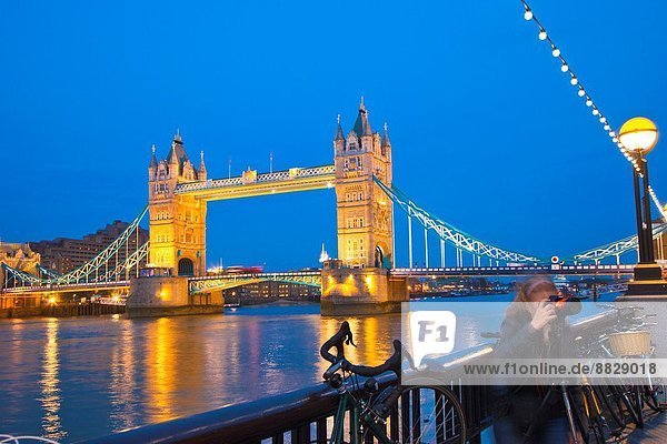 Tower Bridge und Thames River  London  England  Großbritannien  Großbritannien  Europa.