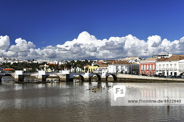 Portugal Algarve Tavira Old town and bridge