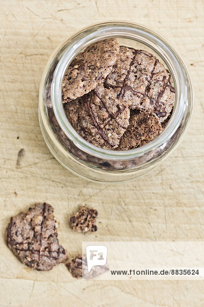 Chocolate cookies in a glass