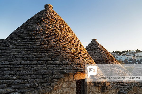 Roof of traditional trullos (trulli) in Alberobello  UNESCO World Heritage Site  Puglia  Italy  Europe