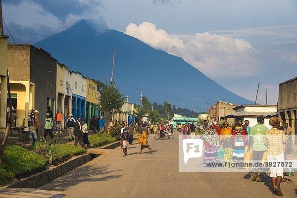 klein  Vulkan  Turm  Dorf  Afrika  Ruanda