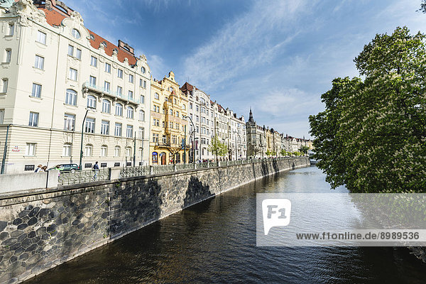 Prag Hauptstadt Gebäude Geschichte Fluss Tschechische Republik Tschechien Moldau