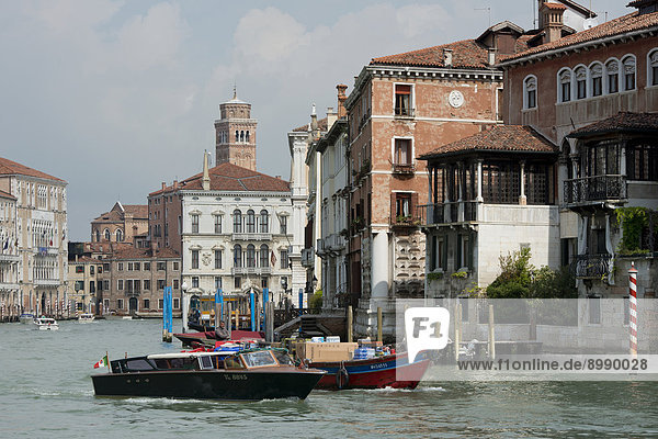 Water taxi on the Grand Canal  Venice  Veneto  Italy