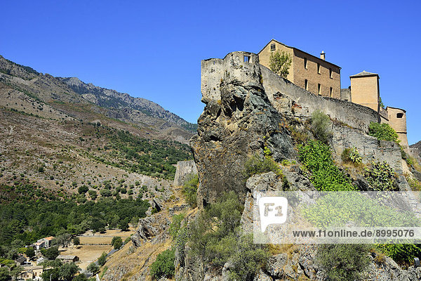 Die Zitadelle mit der Bastion Adlernest  Corte  Korsika  Frankreich