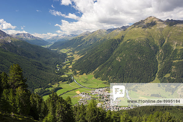 Zernez  Ausblick vom Munt Baselgia  Schweizer Nationalpark  Graubünden  Schweiz