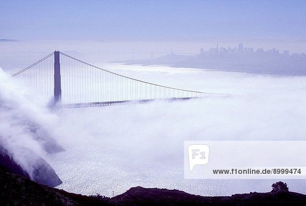 Skyline Skylines Morgen Nebel Kalifornien Golden Gate Bridge