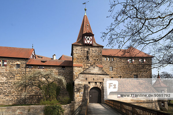 Das Wenzelschloss  ehemalige Kaiserresidenz  14. Jhd.  Schlossinsel  Lauf an der Pegnitz  Mittelfranken  Bayern  Deutschland
