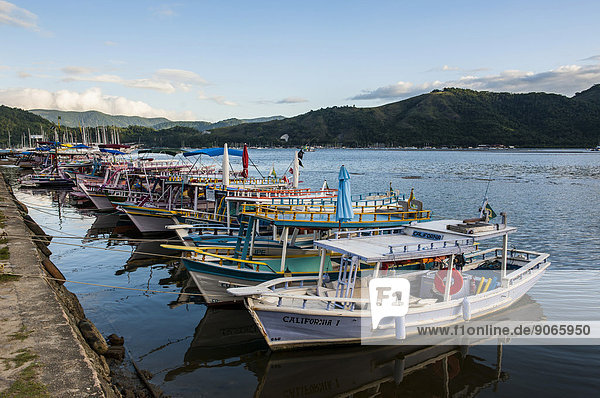 Boats in the harbour of Paraty  Rio de Janeiro State  Brazil
