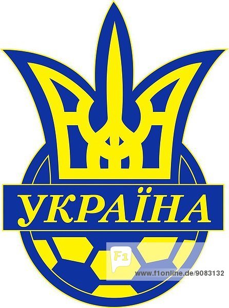Logo of the Ukrainian Football Association Federazija Futbolu Ukrajiny FFU and the National team - Caution: For the editorial use only. Not for advertising or other commercial use!.