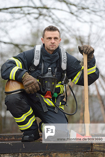 Portärt eines Feuerwehrmanns.