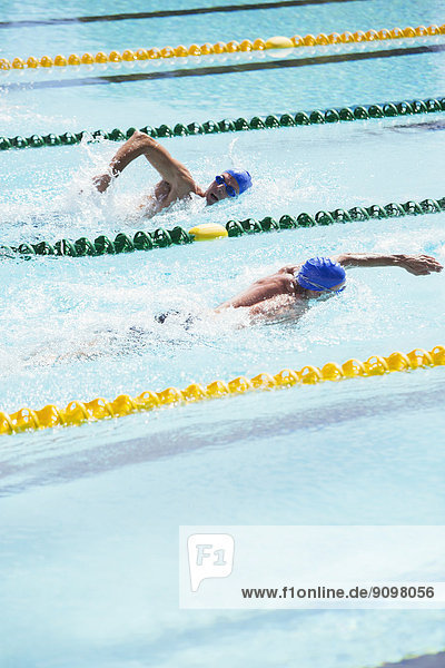 Schwimmer  die im Pool fahren