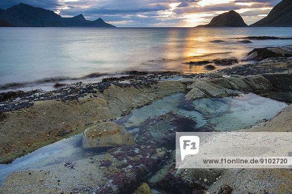 Haukland Strand Vestvågøy Lofoten Norwegen