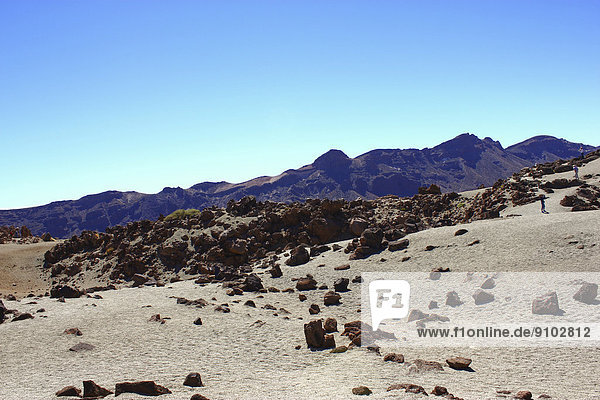 Volcanic landscape  Llano de Ucanca plateau  UNESCO World Heritage Site  Teide National Park  Tenerife  Canary Islands  Spain