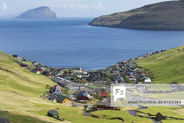 Dänemark Dorf Ansicht Färöer-Inseln