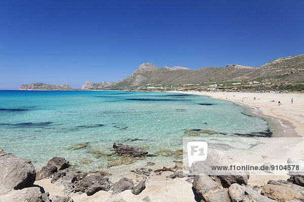 Beach of Falassarna on the west coast  Crete  Greece