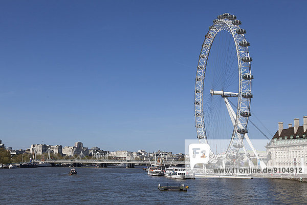 London Eye on the River Thames  London  England  United Kingdom