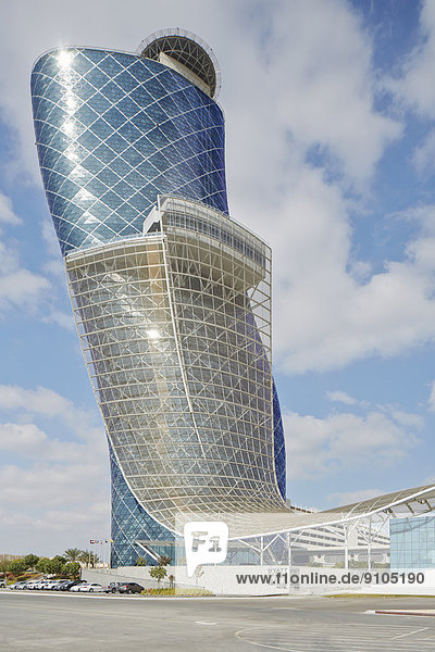 Capital Gate  skyscraper  Abu Dhabi National Exhibition Centre  Abu Dhabi  United Arab Emirates