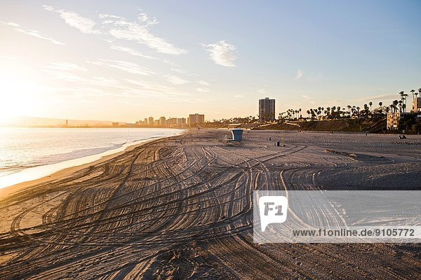 View of Long Beach from pier  California  USA