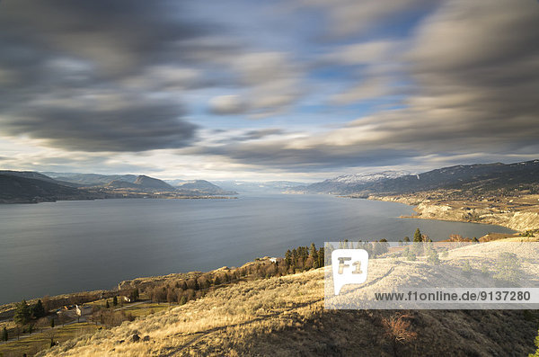 View of Summerland and Naramata around Okanagan Lake  British Columbia  Canada.