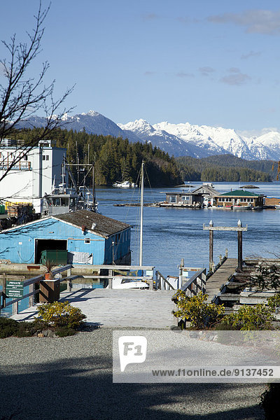 Wohnhaus fließen Dock Insel Geräusch Tofino British Columbia British Columbia Kanada Vancouver Biosphärenreservat