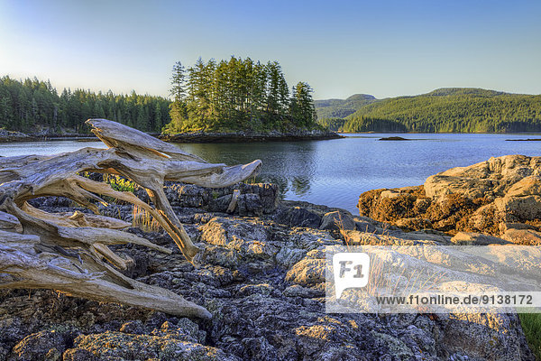 Felsbrocken Sonnenaufgang Insel Ländliches Motiv ländliche Motive British Columbia Kanada