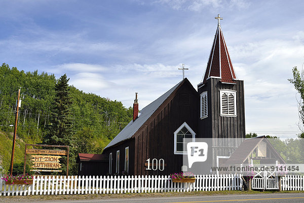 A horizontal image of a 100 year old church located in Telkwa B.C.Canada.