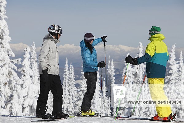 sternförmig Berg Snowboardfahrer sehen hoch oben Urlaub Ansicht Ski Silber