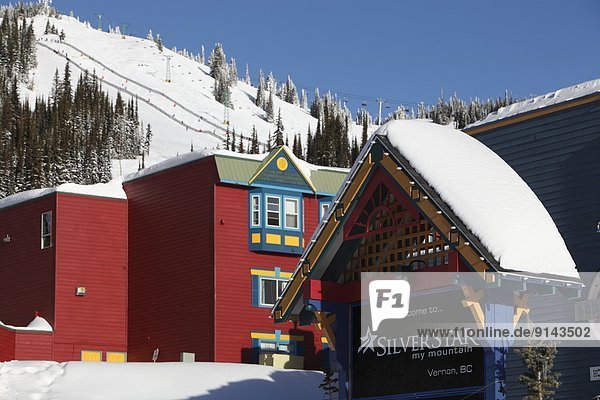 sternförmig  Berg  rennen  Dorf  Urlaub  Ski  Silber  British Columbia  Kanada