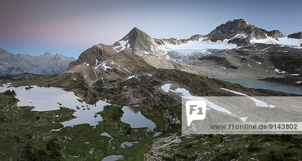 Sunset at Limestone Lakes and Russell Peak  Height of the Rockies Provincial Park  British Columbia  Canada