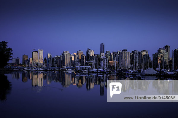 Hafen  Sonnenuntergang  Ansicht  British Columbia  Kanada  Vancouver
