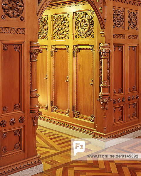 Library of Parliament  Doorway and panelling  Parliament Buildings  Ottawa  Ontario  Canada