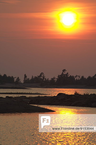 Sunset with islands   Black Bay  Georgian Bay  near Brit  Ontario