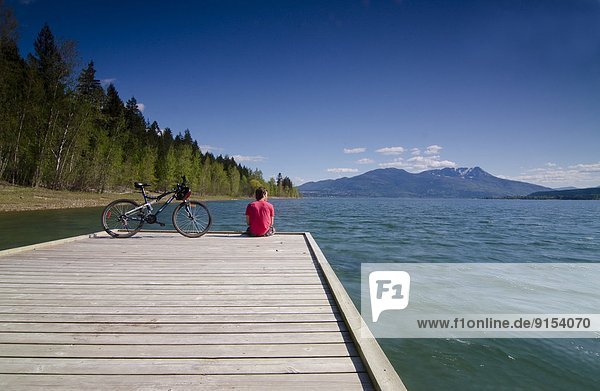 Biking  Shuswap Lake  near Salmon Arm  British Columbia  Canada. MR_001