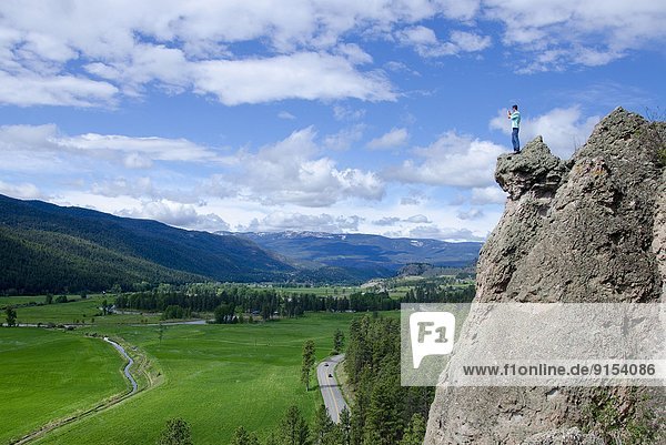 Fotografie  hoch  oben  wandern  Hoodoo  British Columbia  Kanada