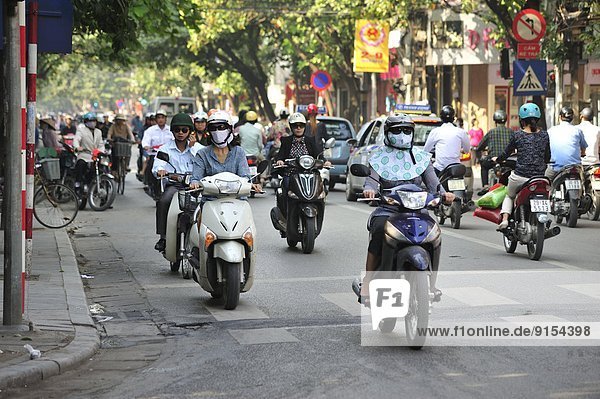 Hanoi Hauptstadt Straßenverkehr Vietnam