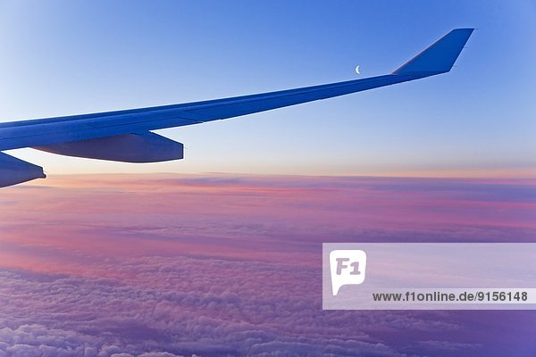 fliegen fliegt fliegend Flug Flüge Wolke Sonnenaufgang Fernsehantenne