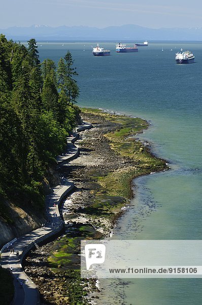 Stanley Park Seawall and English Bay. Vancouver  British Columbia. Canada