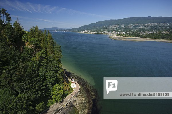 Stanley Park Seawall and Burrard Inlet. Vancouver  British Columbia. Canada