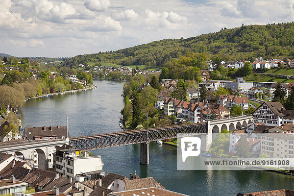 über Stadt Festung Ansicht Schaffhausen Schweiz