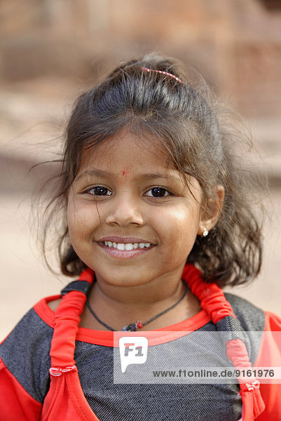 Mädchen  Portrait  Badami  Karnataka  Südindien  Indien